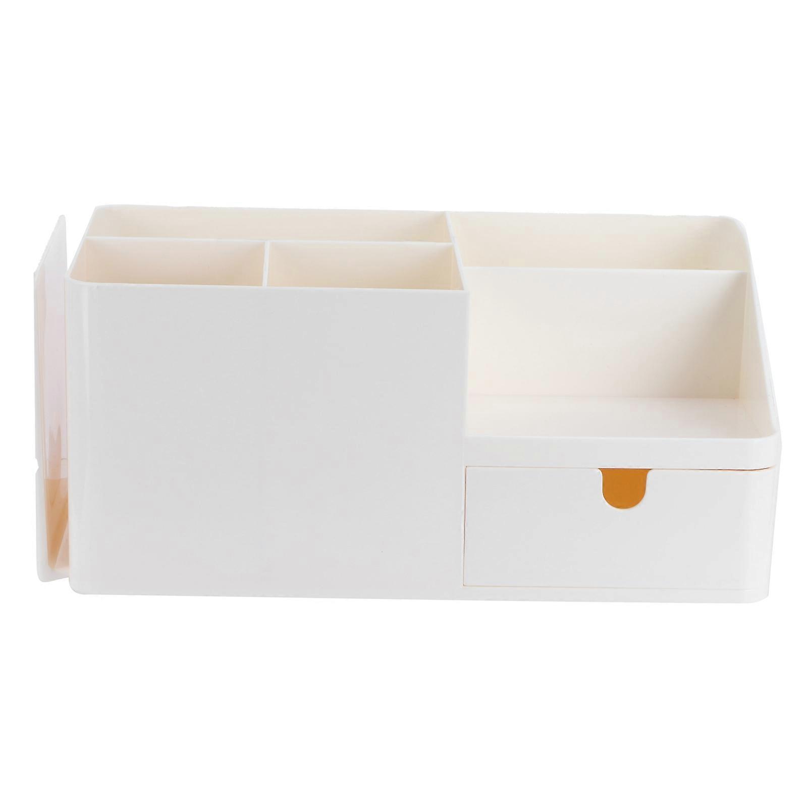 Drawer Type Desk Storage Box Book Stand Stationery Remote Control Holder for Home Desktop