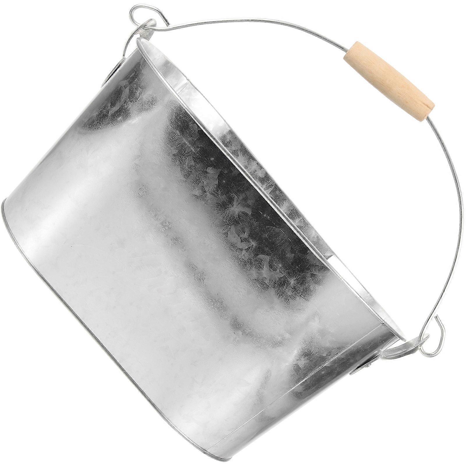 Handheld Ice Cube Holder Oval Tinplate Ice Storage Bucket Portable Beer Bucket For Family Party 31.5x20cm 1Pcs
