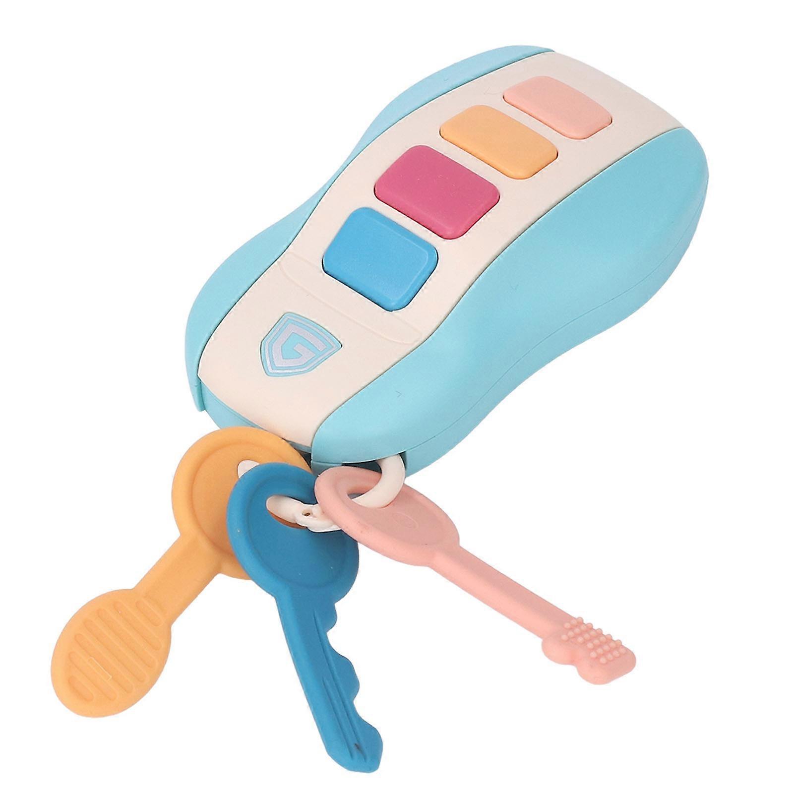 Kids Simulated Car Keys Cool Sound Music Improve Creativity Early Educational Remote Key Toy Blue
