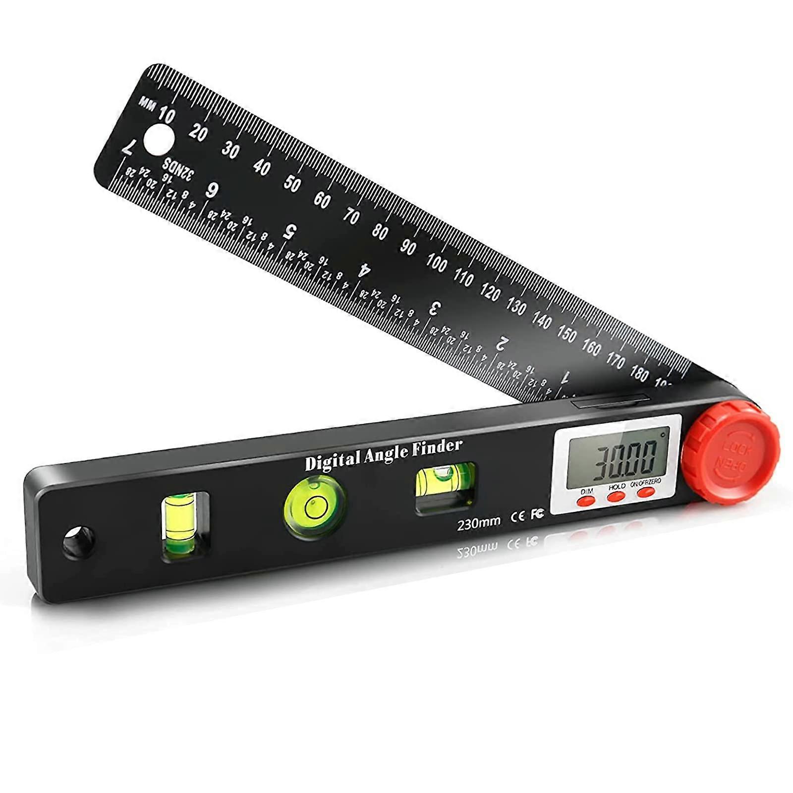 Digital Protractor 999.9° Digital Spirit Level, Angle Bevel Ruler with LCD Display, Angle Measuring Device with Horizontal Vertical Circular Bubbles