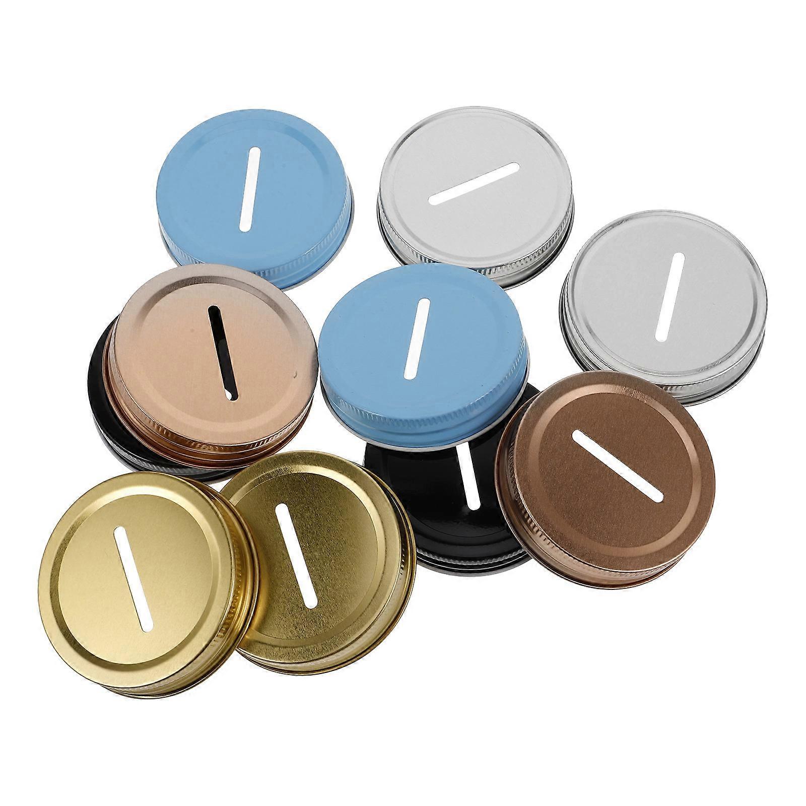 Wide Mouth Coin Bank Lids Slot Caps Sealing Jar Accessories Mixed Colors for Regular Mouth Canning Jars