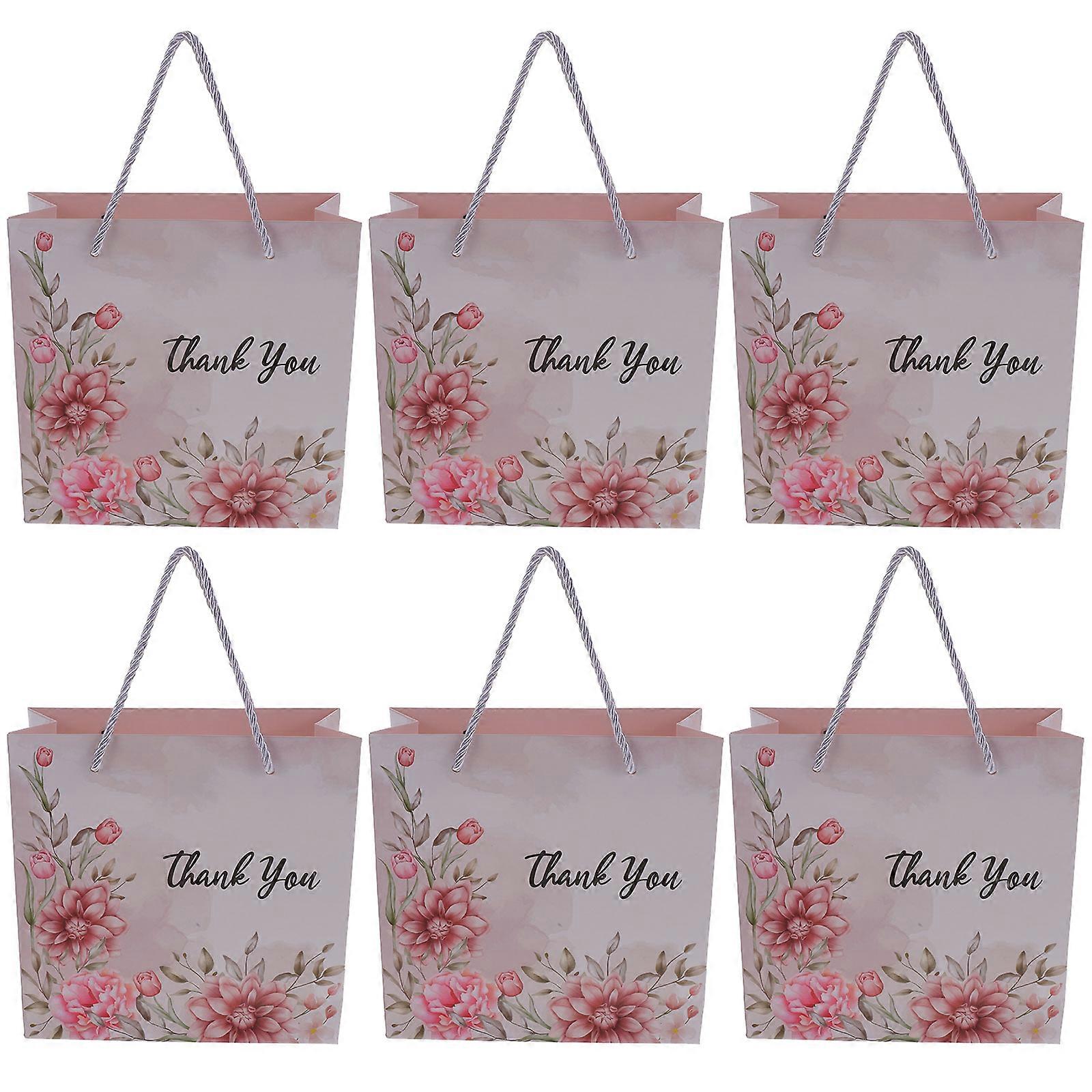Bouquet Packaging Bag Mother's Day present Box Handbag Delicate Flower Wrapping Paper Bag Multi 20.00X20.00X8.00CM Collapsible Design 6Pcs