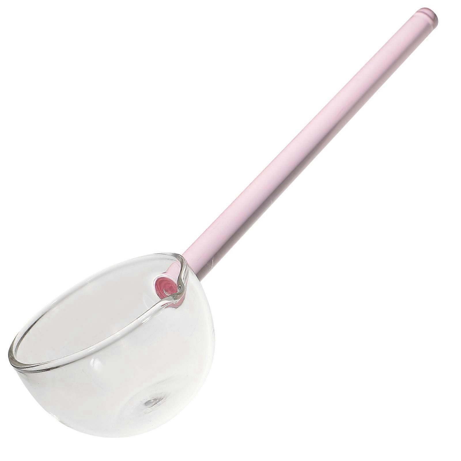 Glass Spoon Kitchen Stirring Spoon for Home Use Pink Functional Design