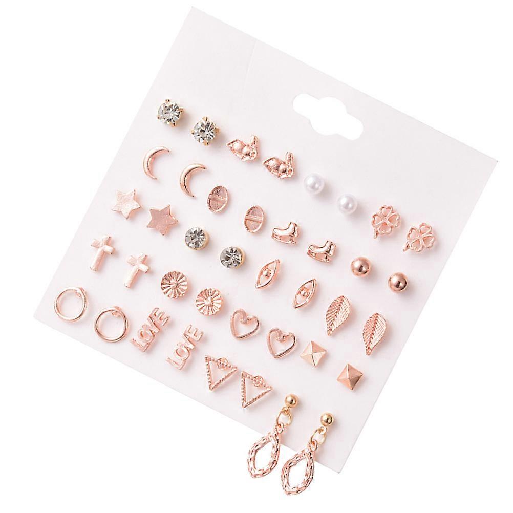 Ear Studs Set for Girl Simple Style with 1Set in Assorted Colors