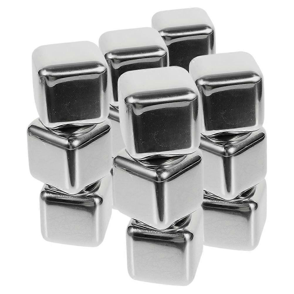 Stainless Steel Whiskey Cubes Reusable for Bar Use Silver 15pcs