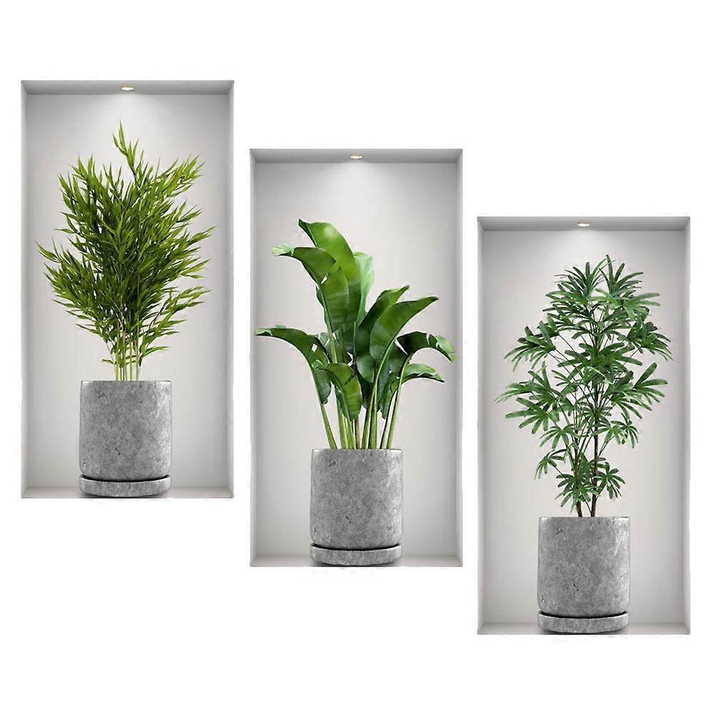 Potted Plants Wall Decals Fresh Plants Pattern For Homeowners 1Set
