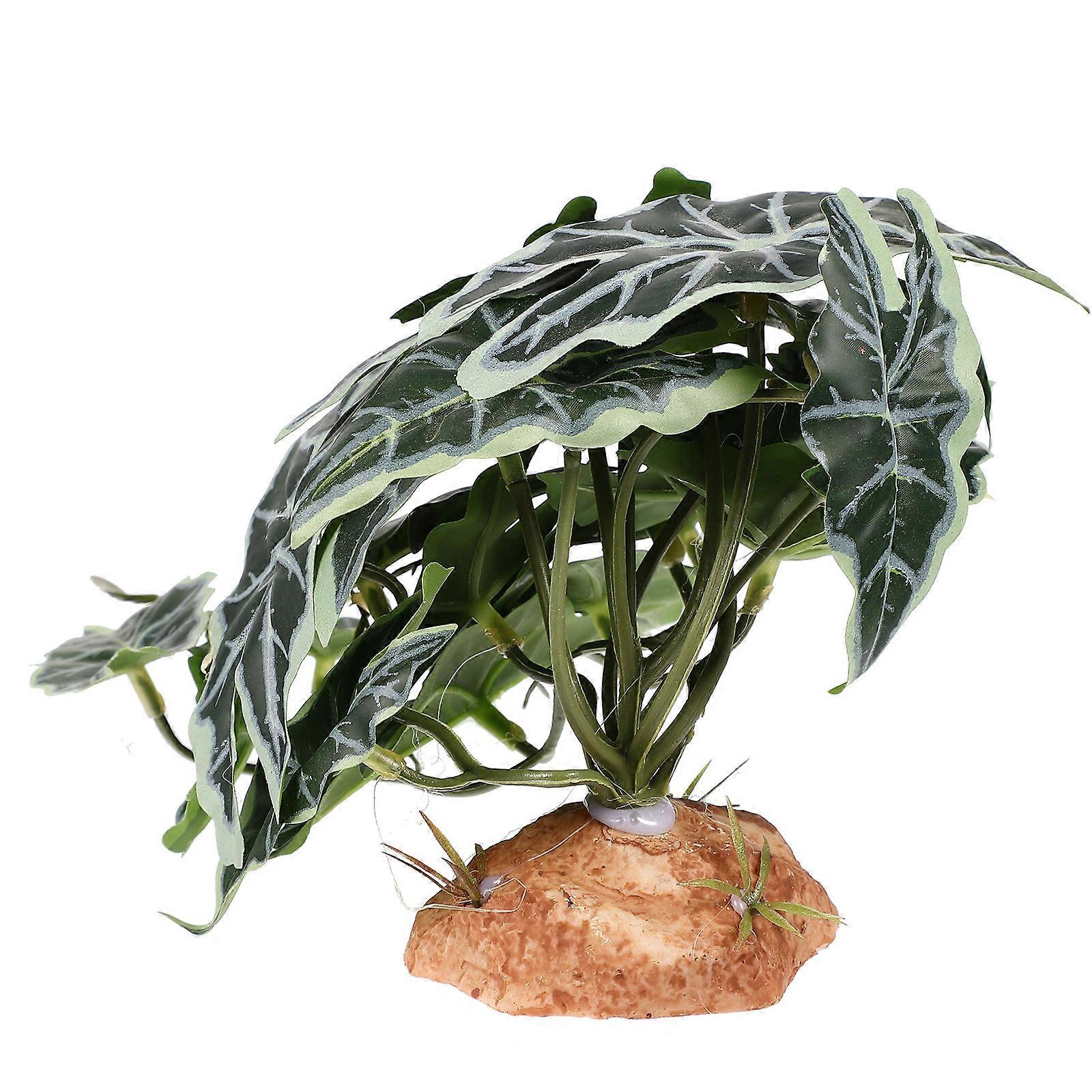 Lifelike Artificial Reptile Terrarium Plant Decor – Easy Install for Lizards, Turtles & Fish Tanks