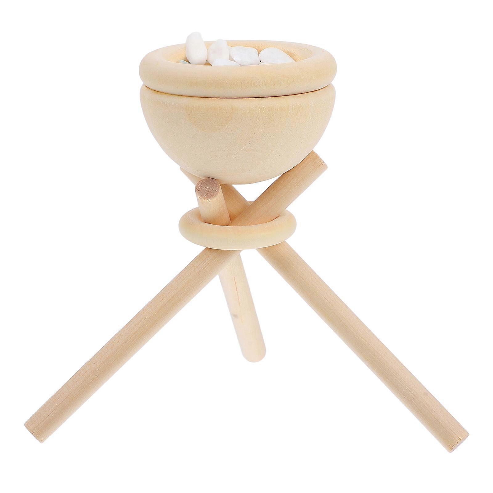 Essential Oil Diffuser Portable Diy Stand Wood Essential Oil Diffuser With Gravels For Home Bedroom Aromatherapy Diffusion 1Pack