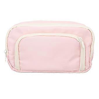 Lápis de grande capacidade Caso Portátil Compartimento Múltiplo Papelaria Armazenamento Bolsa Cosmética Bolsa para Escritório Viagem Escola Casa Rosa