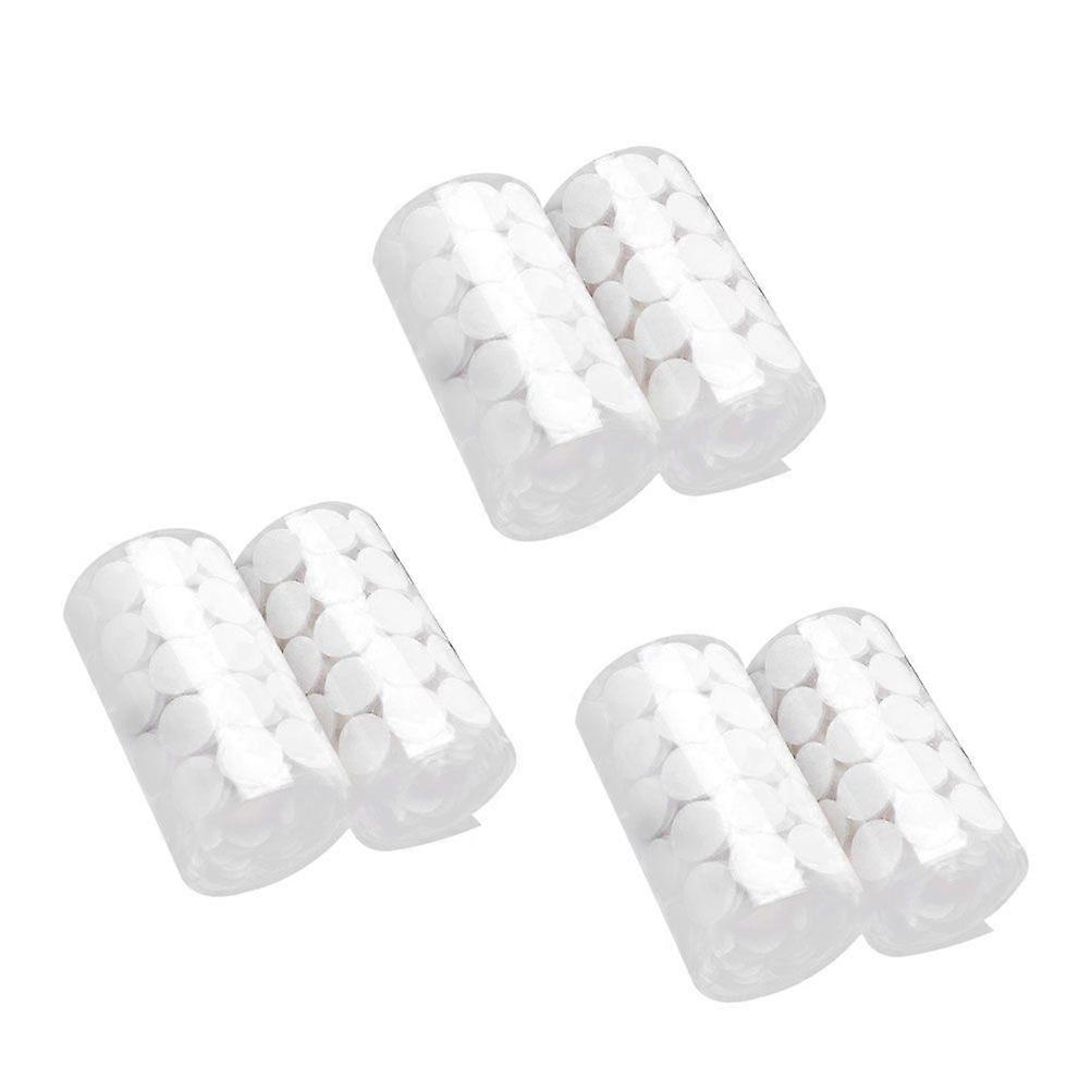600 Pairs 20mm Diameter Round Back Sticky Tapes Hook and Loop Self Adhesive Dot Tapes DIY Accessories for Curtain Cloth Home Office (White)