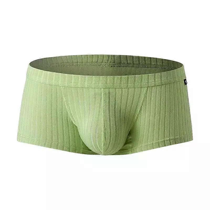 Men's Underwear Super Soft Sweat Absorption Ribbed Boxer Shorts Low Waist U Convex Pouch Trunks Daily Wear Solid Color Underpant