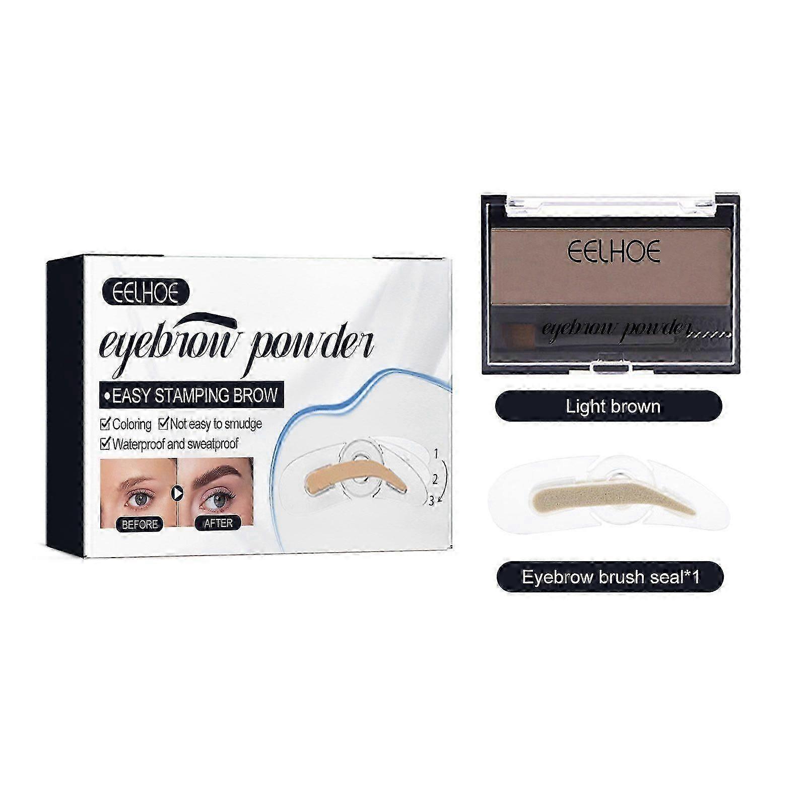 Ensemble de poudre à sourcils Maquillage naturel durable imperméable à l’eau Pas facile à décolorer Étourdi Lazy Seal Ensemble de poudre à sourcils