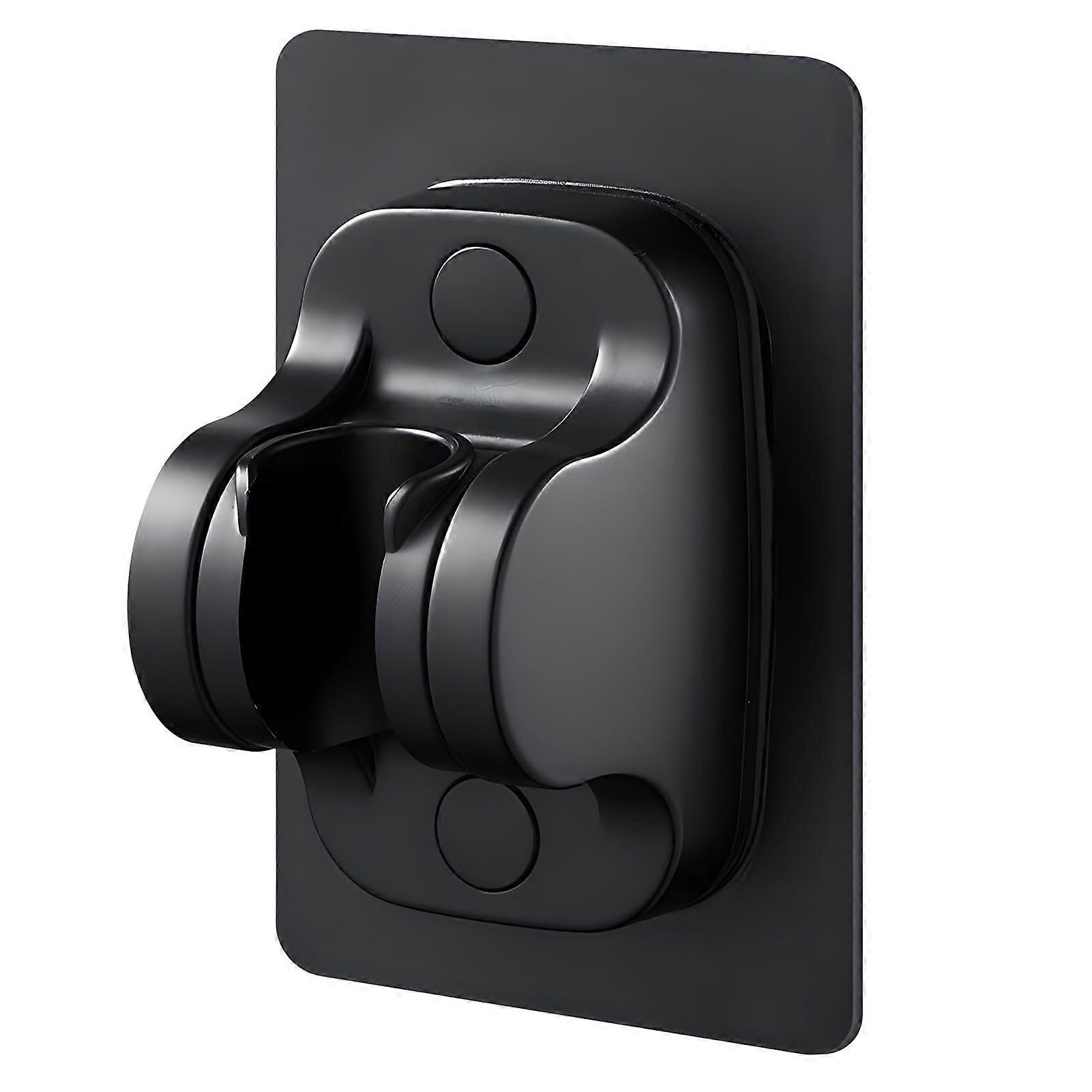 Shower Head Holder No Drilling Adjustable Angle Waterproof Black Compatible With Hand Showers