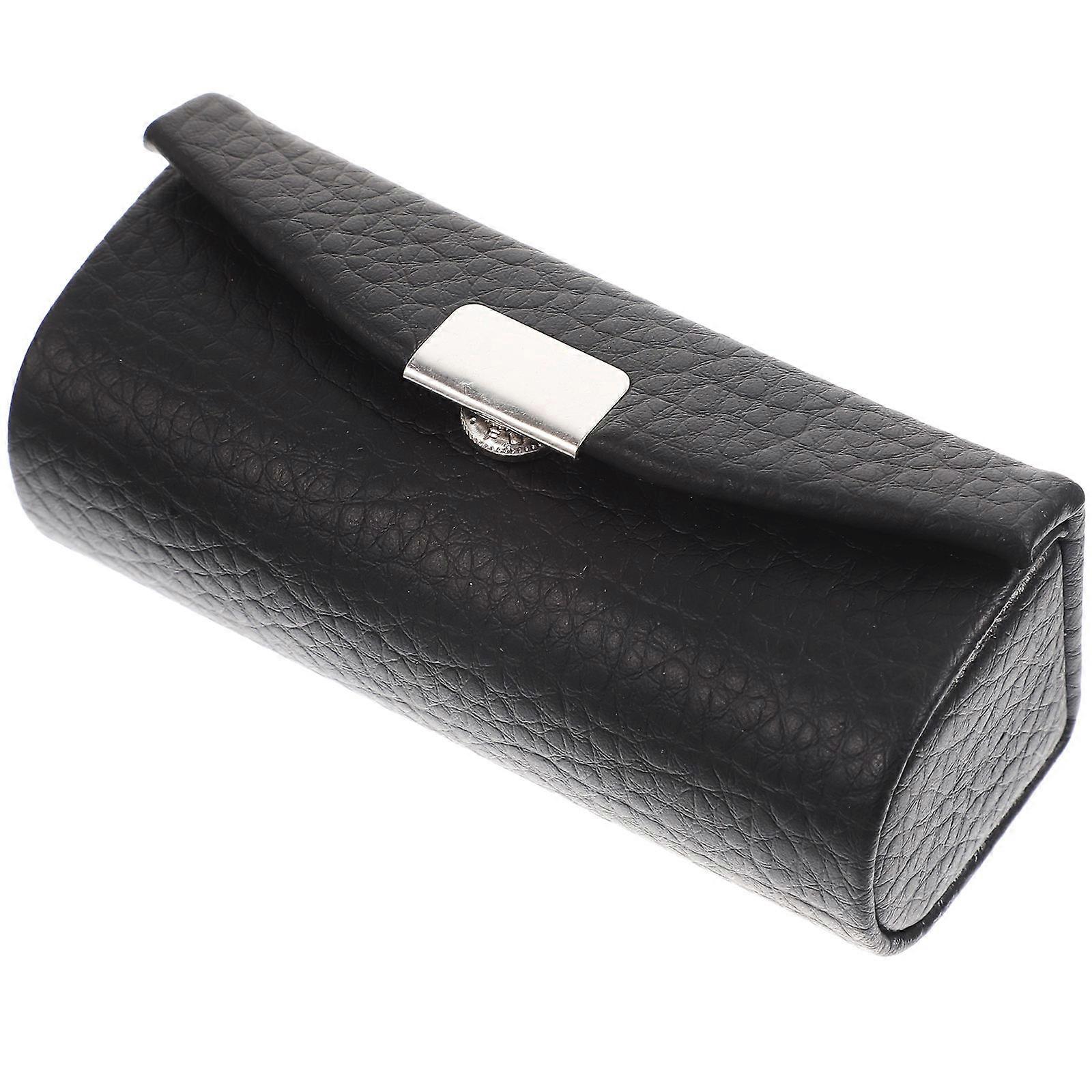 Luxury Lipstick Case with Mirror – Compact Organizer for Lip Gloss, Lip Balm, and Makeup Essentials, Black, 9.2x3.5cm