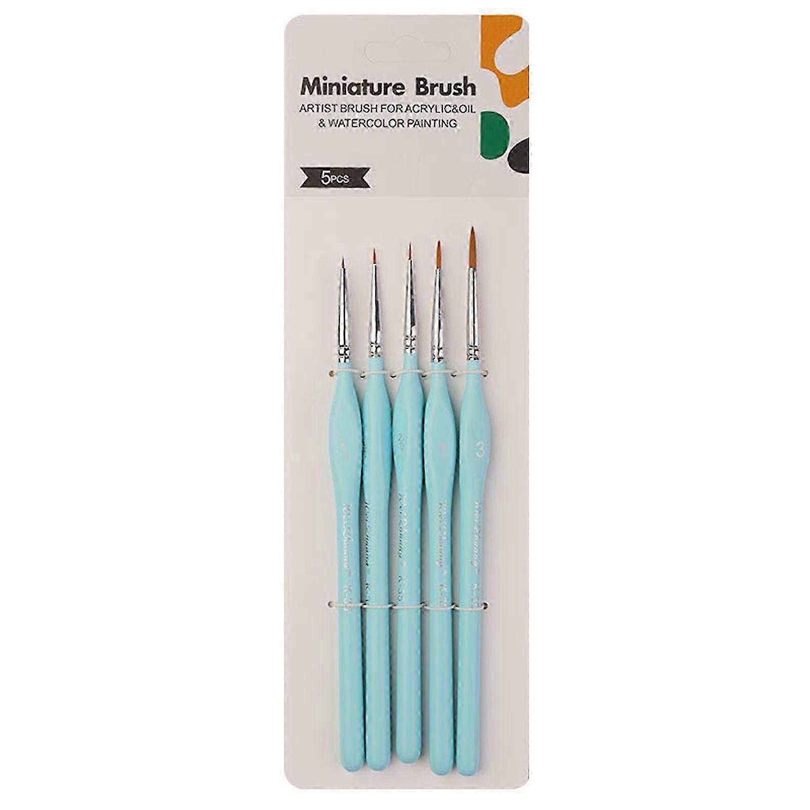 A 5-piece set of Pink Fine Detail and Miniature Brushes for Fine Detailing on Models, Nails, Acrylics, or Watercolors