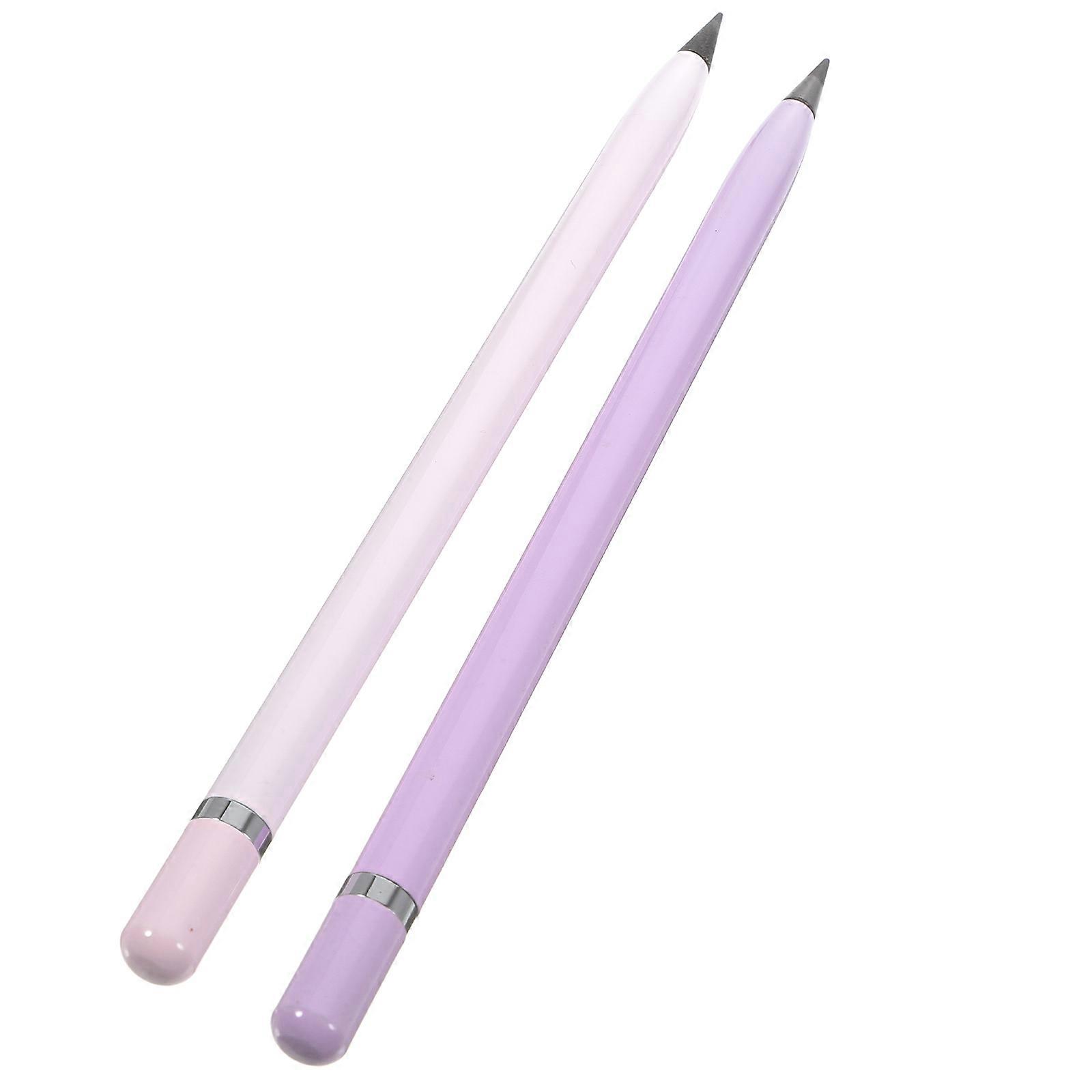 Eternal Pencil with Metal Material for Writing Use Assorted Color Ergonomic Design 2Pcs