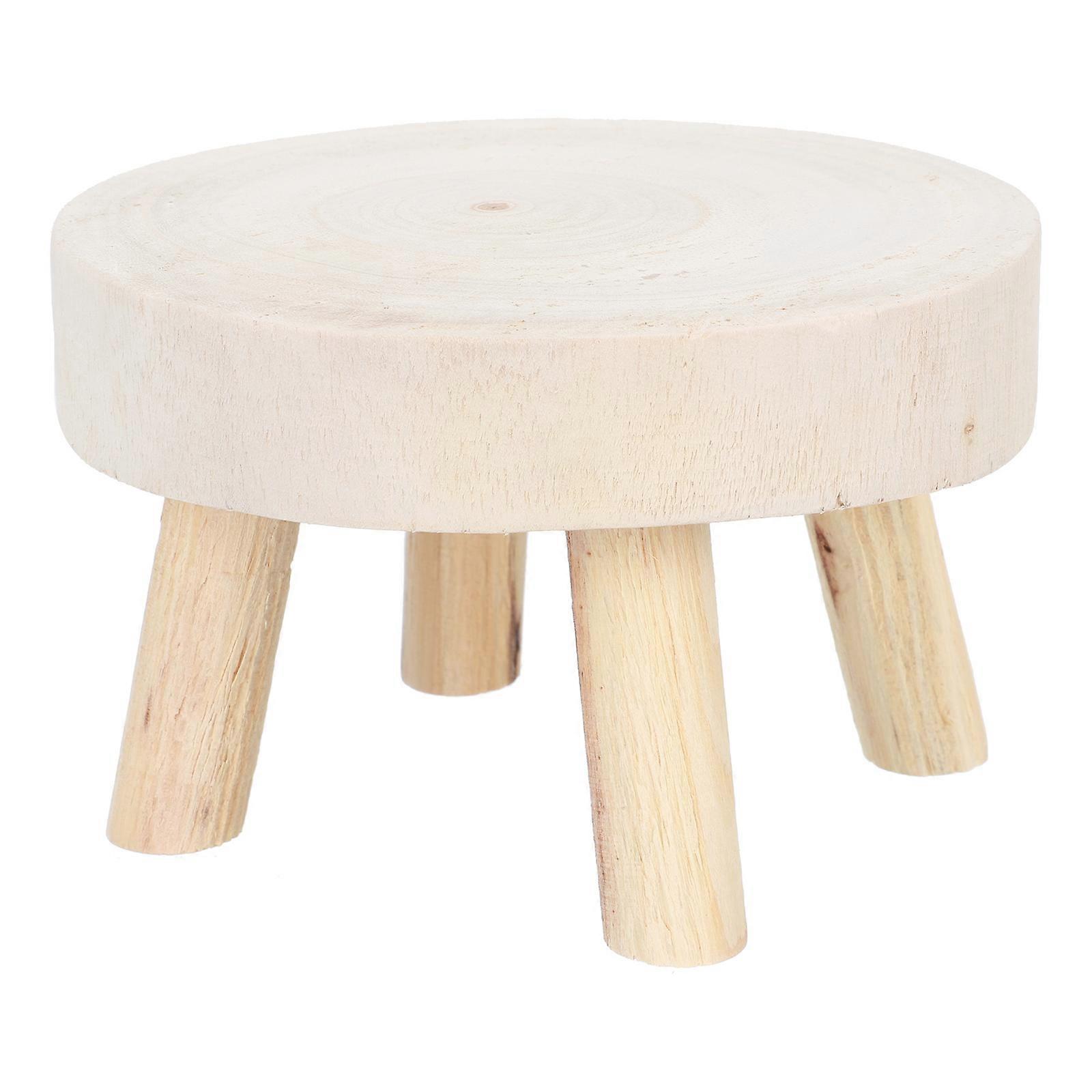 Wooden Flower Pot Stand for Home Use Safe Durable Made of Synthetic Material Light Brown