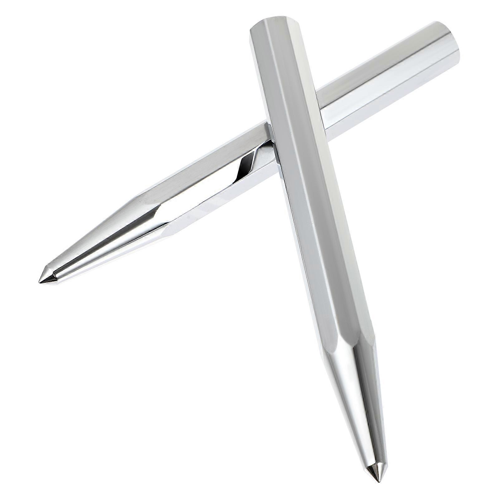 Durable Highcarbon Steel Center Punch Set for Industry Reliable and Stable Silver 2pcs