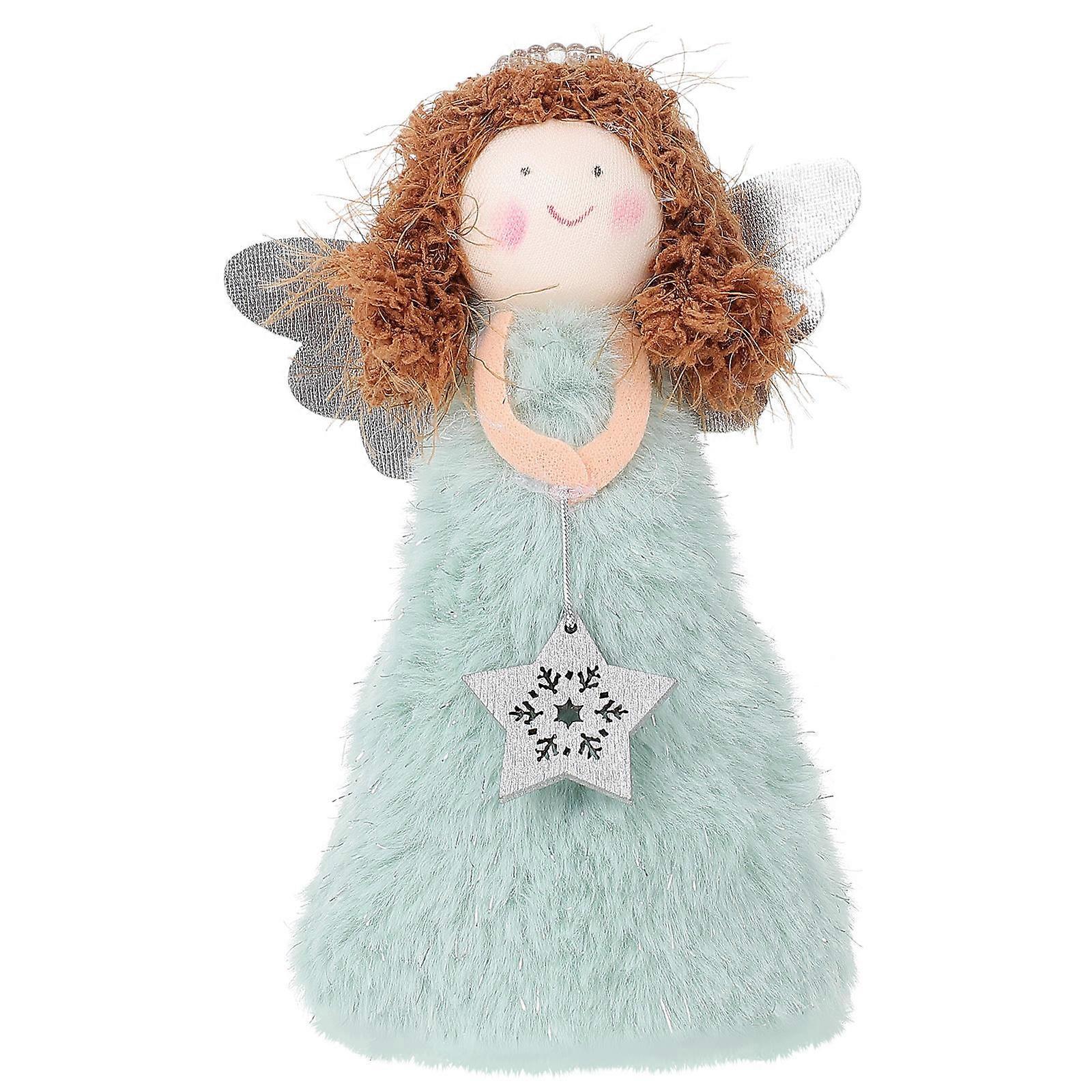 Blue Christmas Angel Tree Topper for Decoration Made of PVC and Plush Adds Festive Atmosphere