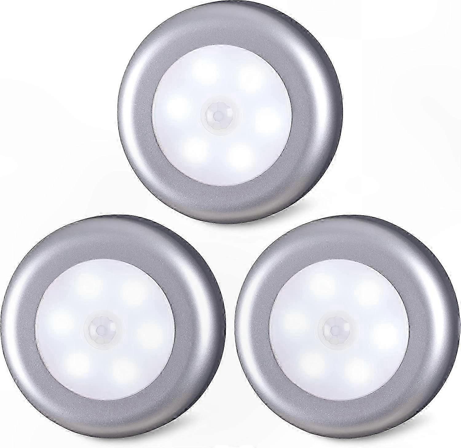 3-Pack Round Motion Sensor Night Lights for Indoor Use