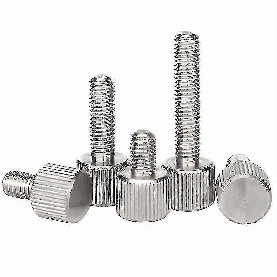 Rustfrit stål riflede tommelfingerskruer M3-M6 fladhovedbolte 20 stk