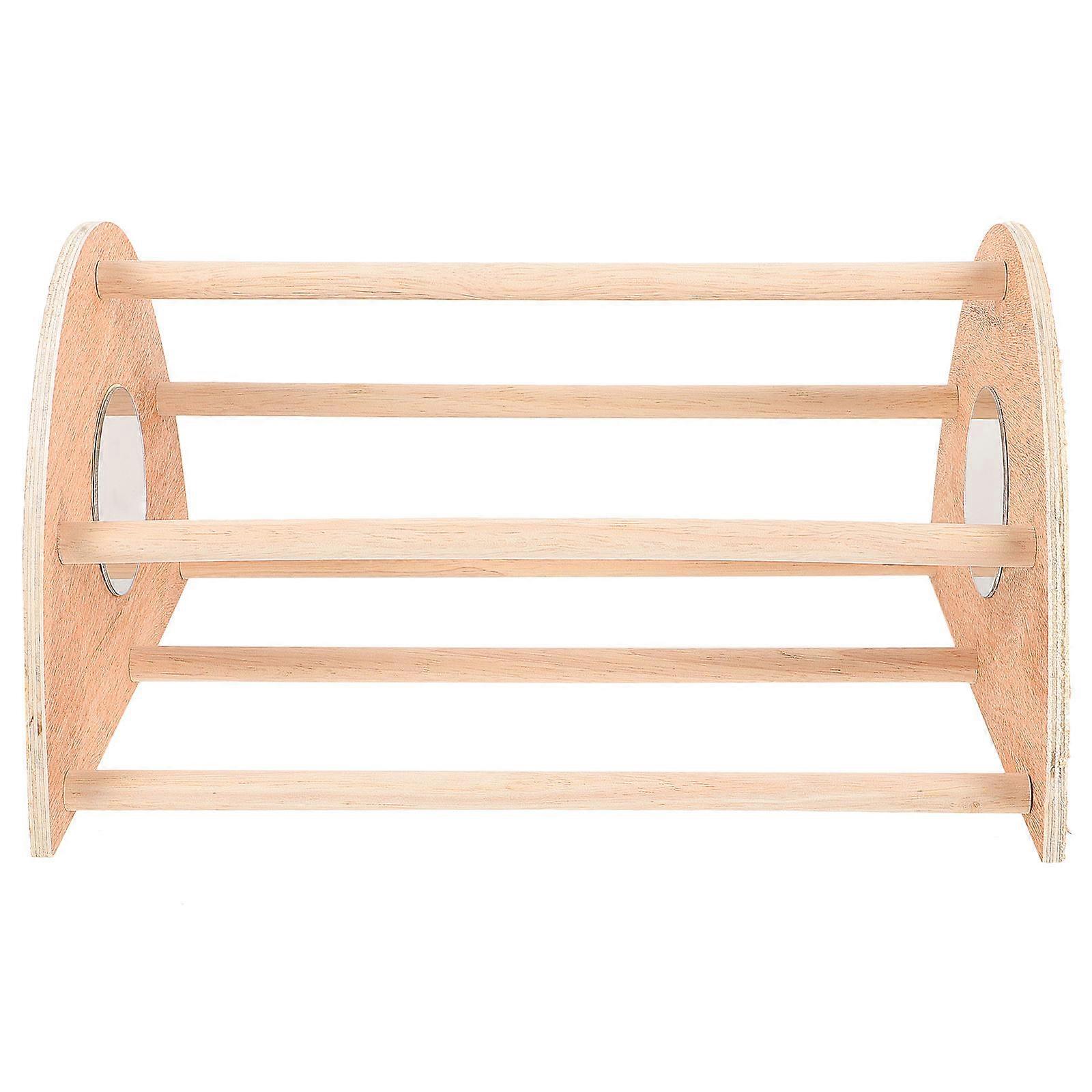 Natural Wood Bird Perch Stand for Pet Use Safe Durable Beige Color Suitable for Various Birds 7.5 Inches