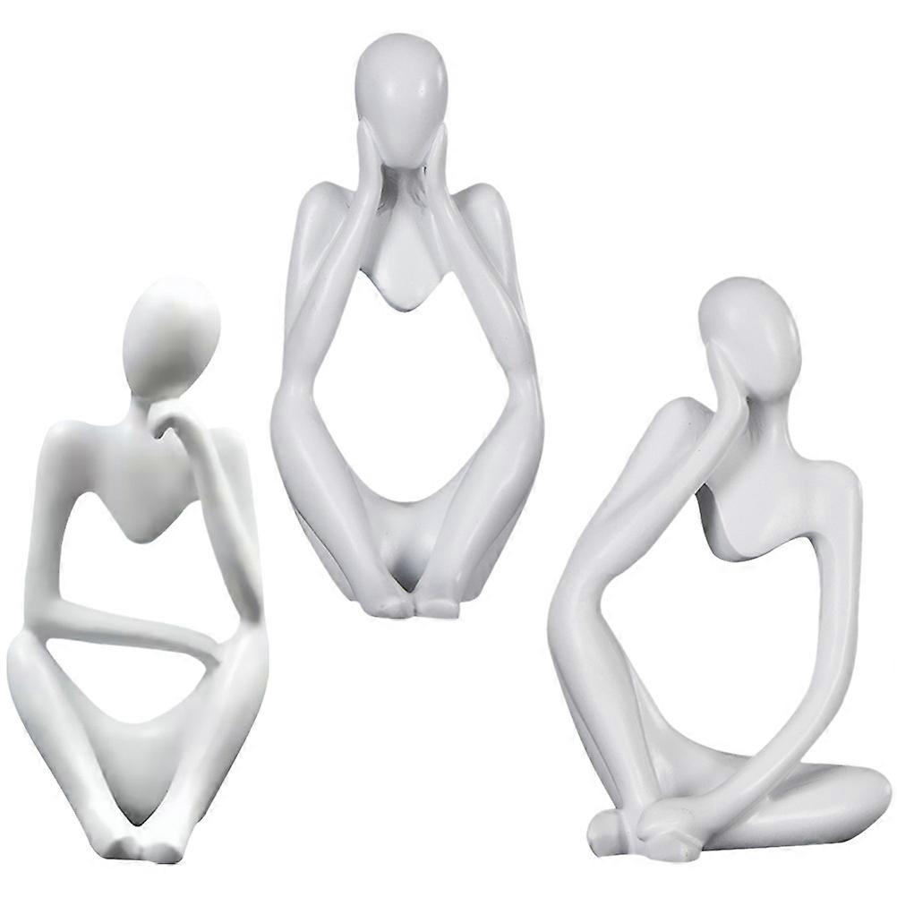3pcs Abstract Thinker Statue Office Desk Decor Modern Home Decoration