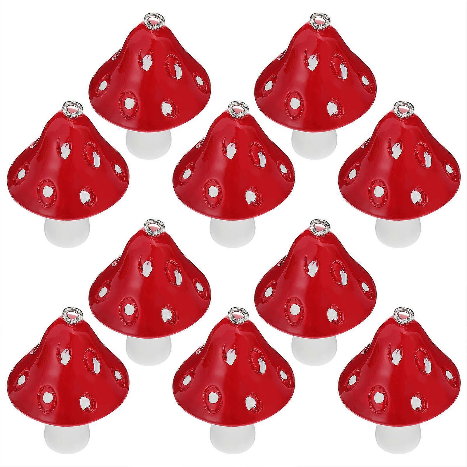 Colorful Spotted Mushroom Resin Charms Pendants for DIY Jewelry Crafting – Lightweight Cute Accessories for Bracelets, Necklaces, and Keychains