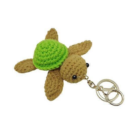 Knitted Turtle Keychain Exquisite Yarn Crochet Compact Size Portable Keyring Cartoon Style Mini Turtle Keychain