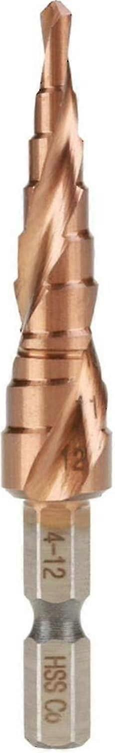 Step Drill Bit - 1pcs Hex Handle Spiral Groove Step Cone Drill Bit Cobalt Steel Hole Cutter(4-12mm)