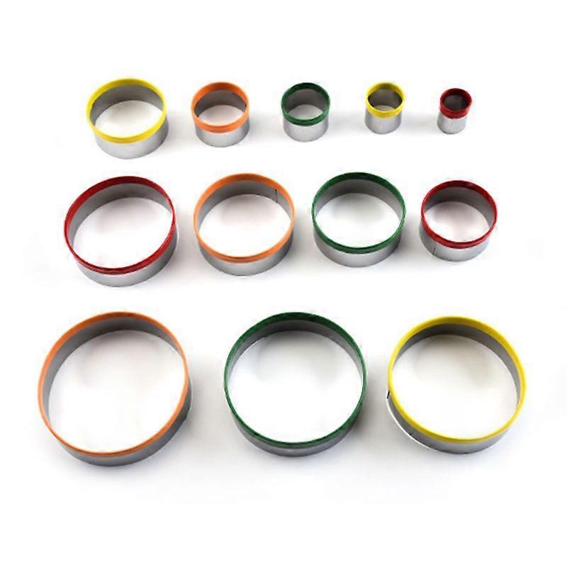 12Pcs Round Cookie Cutters Set Circle Cutter Cake Slicers Cake Rim Molds for Scone