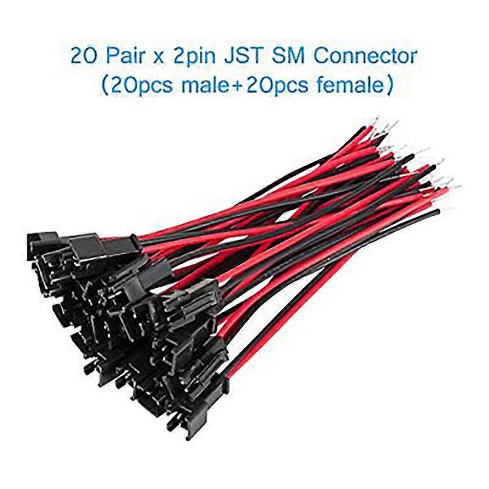 2Pin JST SM 电线连接器 2.2mm/0.09\“ 20 对母适配器