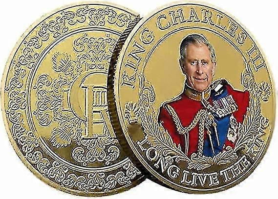 King Charles Coronation Coin, King Charles Iii Commemorative Coin, British King Stereo Embossed Color Printin, Collector's Coin