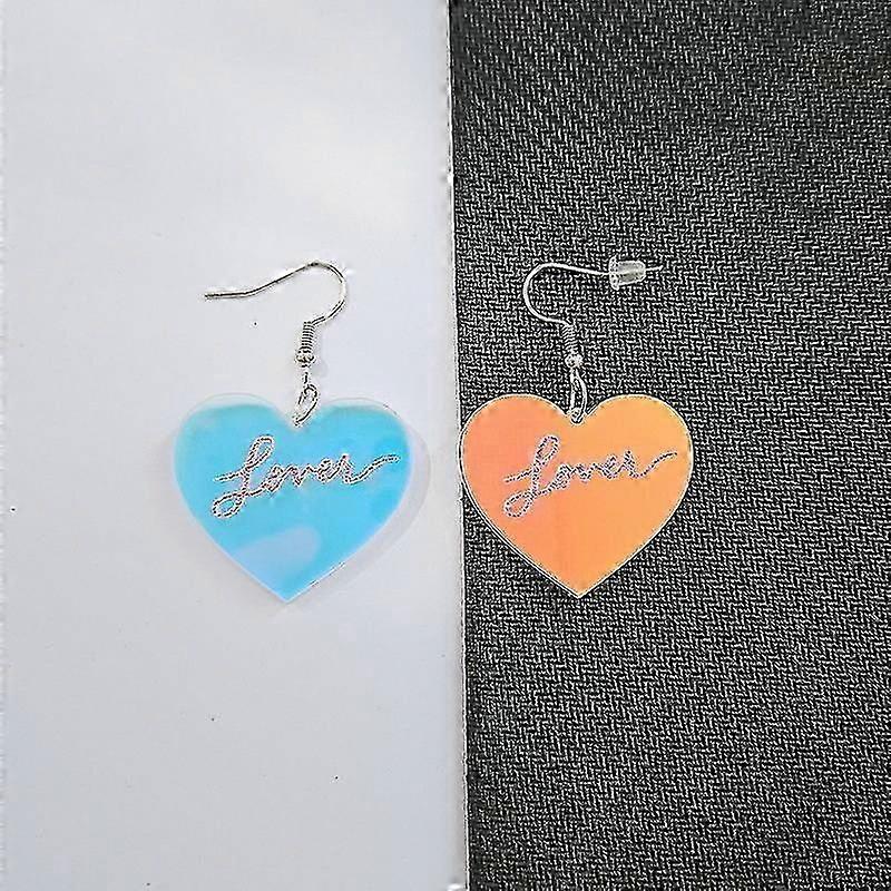 Trendy Laser Color-Changing Heart Earrings for Women - Taylor Lover Acrylic Pop Dangle Earrings