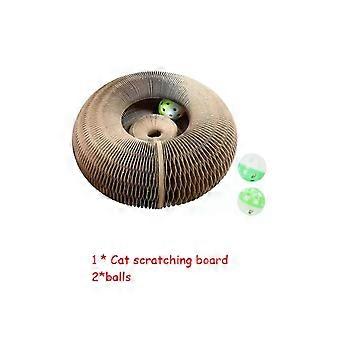 Magic Organ Cat Scratching Post Bell Toy Reversible Claw Abrasion Cat Climbing Frame Round Wavy Cats Litter Scratch