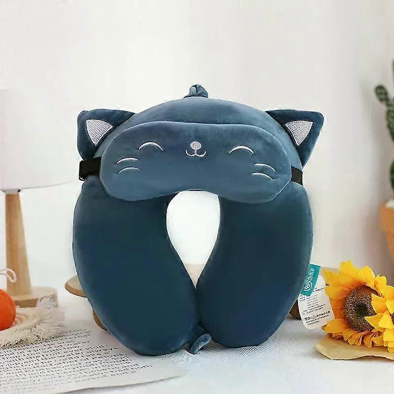 Cartoon Neck Pillow Memory Cotton U-shaped Soft Fluffy Travel Pillow Car Airplane Office Lunch Break ComSuitable fortable Sleep Headrest