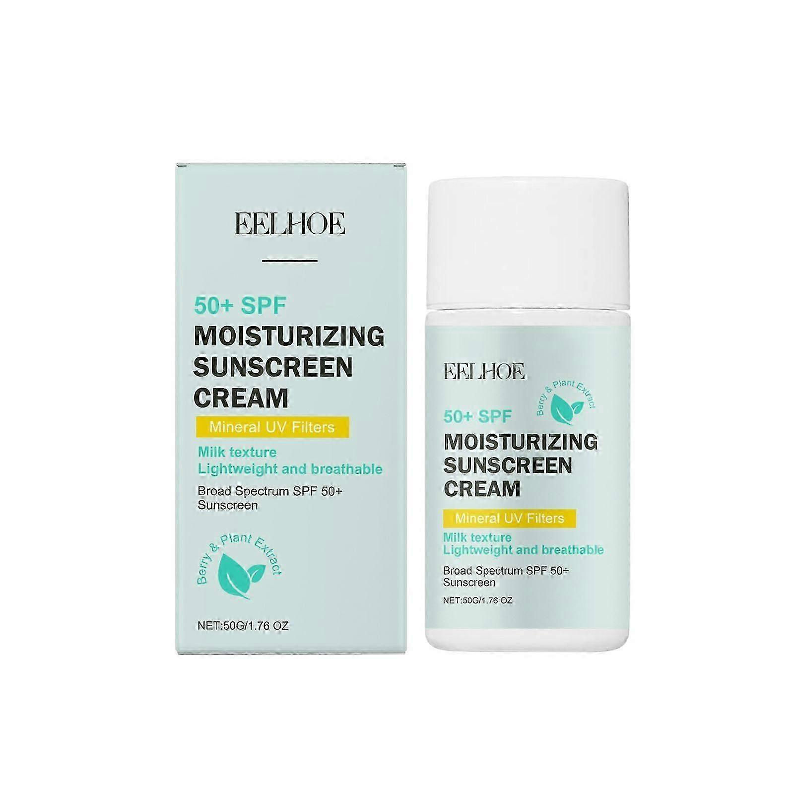 Moisturizing Sunscreen SPF 50+, High UV Protection, Mineral Sunscreen, Broad Spectrum SPF 50+ Sunscreen, Lightweight and Refresh, Travel Size Sunscree