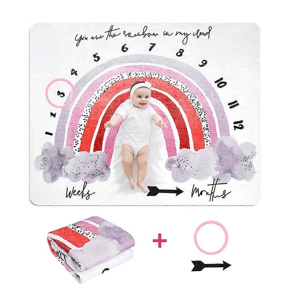 Baby Month Blanket 1 Set Soft Flannel Blanket For Newborn Owners 100cm X 75cm Assorted Color Used As Baby Photography Background