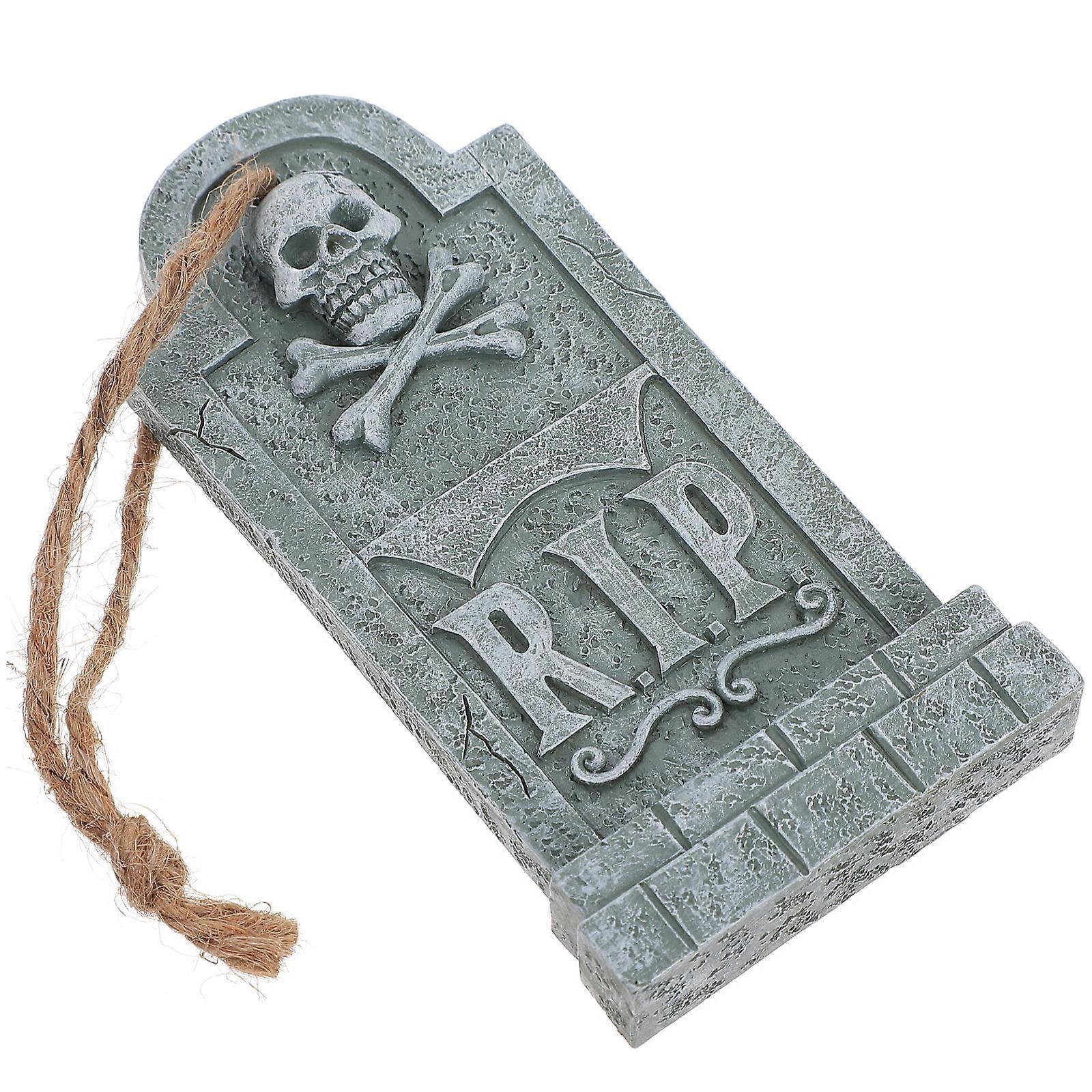Creative Halloween Pendant Tombstone Decor for Hunted House 11.5X6X1.6CM Assorted Color 1Set