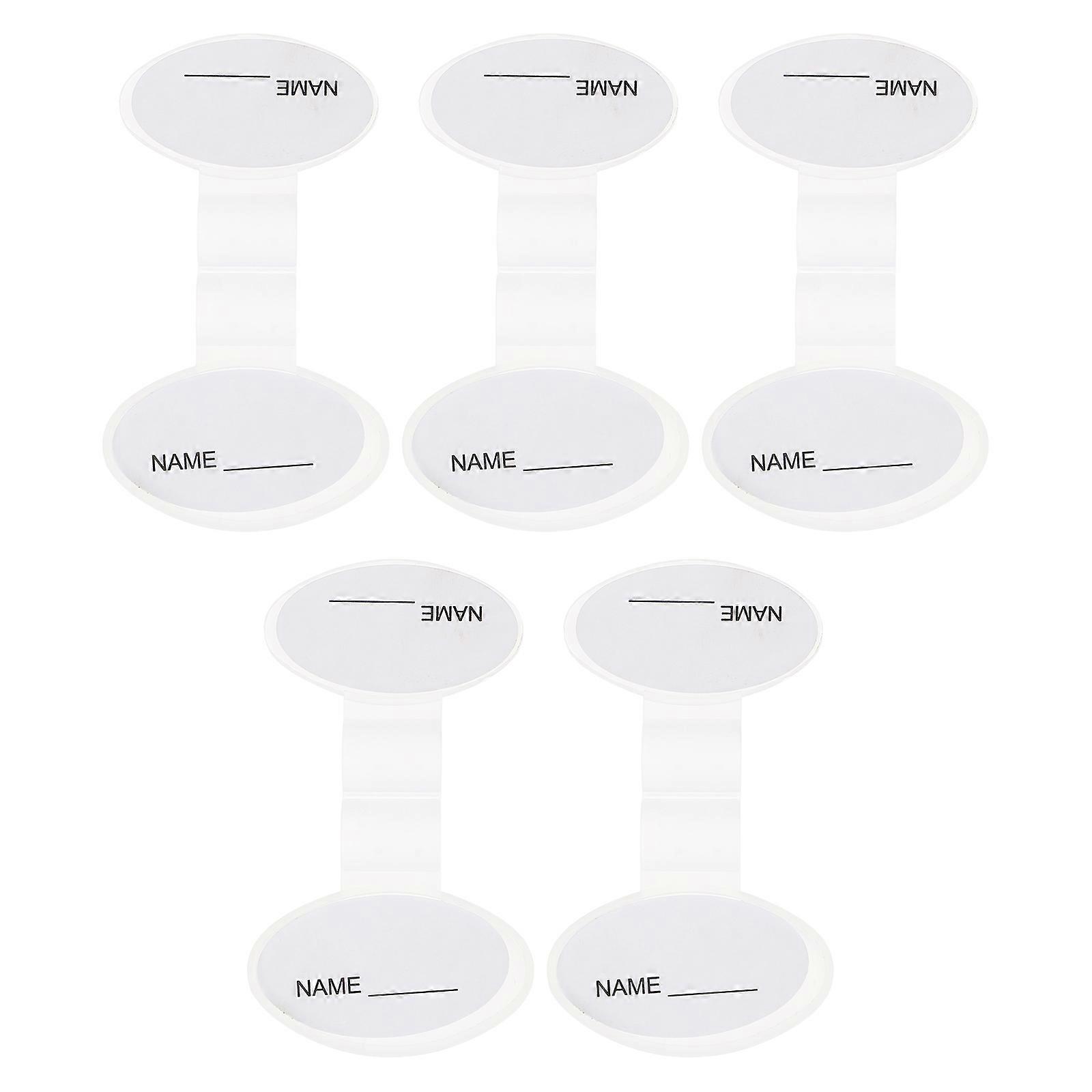 Stethoscope Name Plates 5Pcs Clip Holder For Medical Equipment Daily Oval Dual-Sided Functionality Fixation