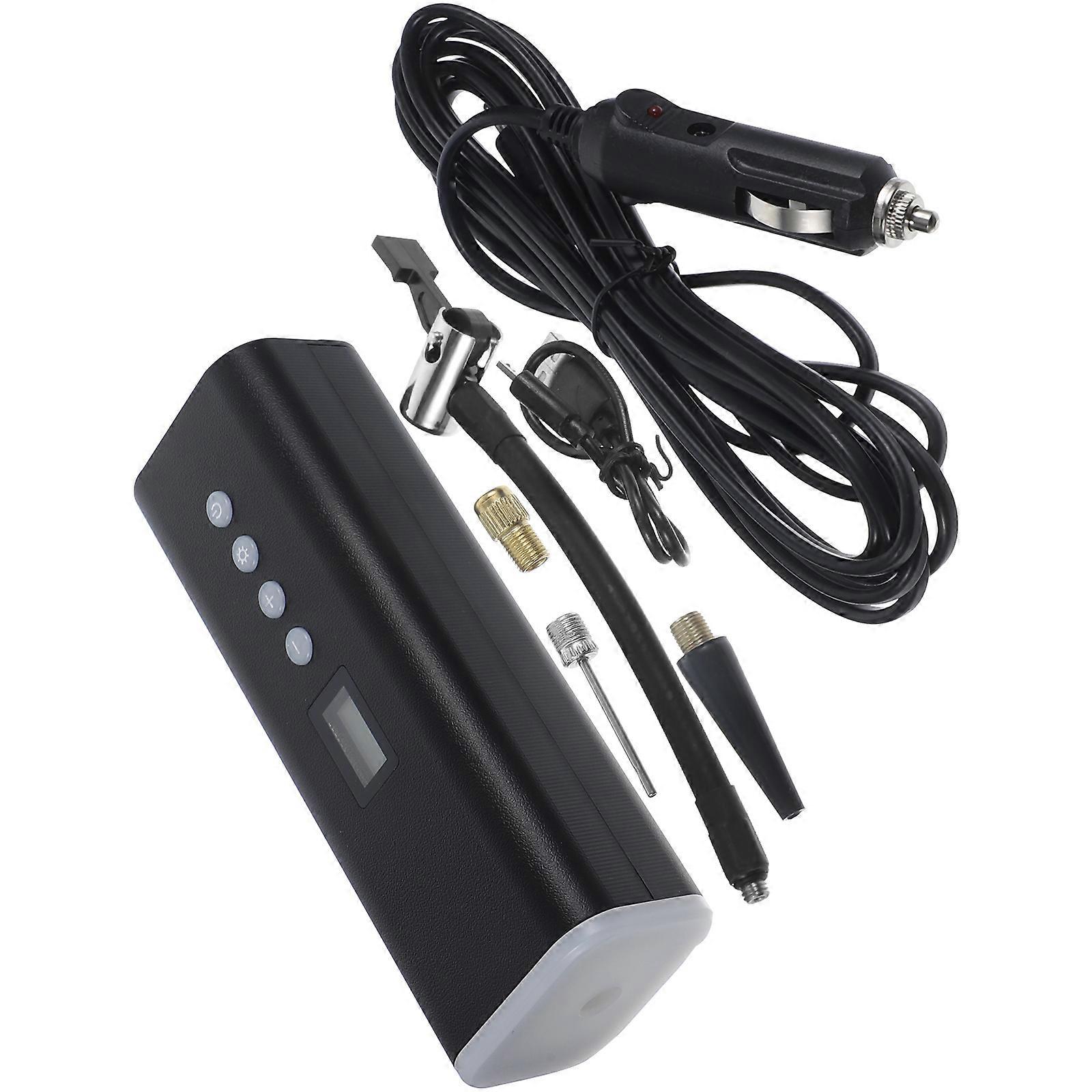 Portable Car Tire Air Compressor with LED Flashlight for Tire Use Durable ABS Copper Rubber Black