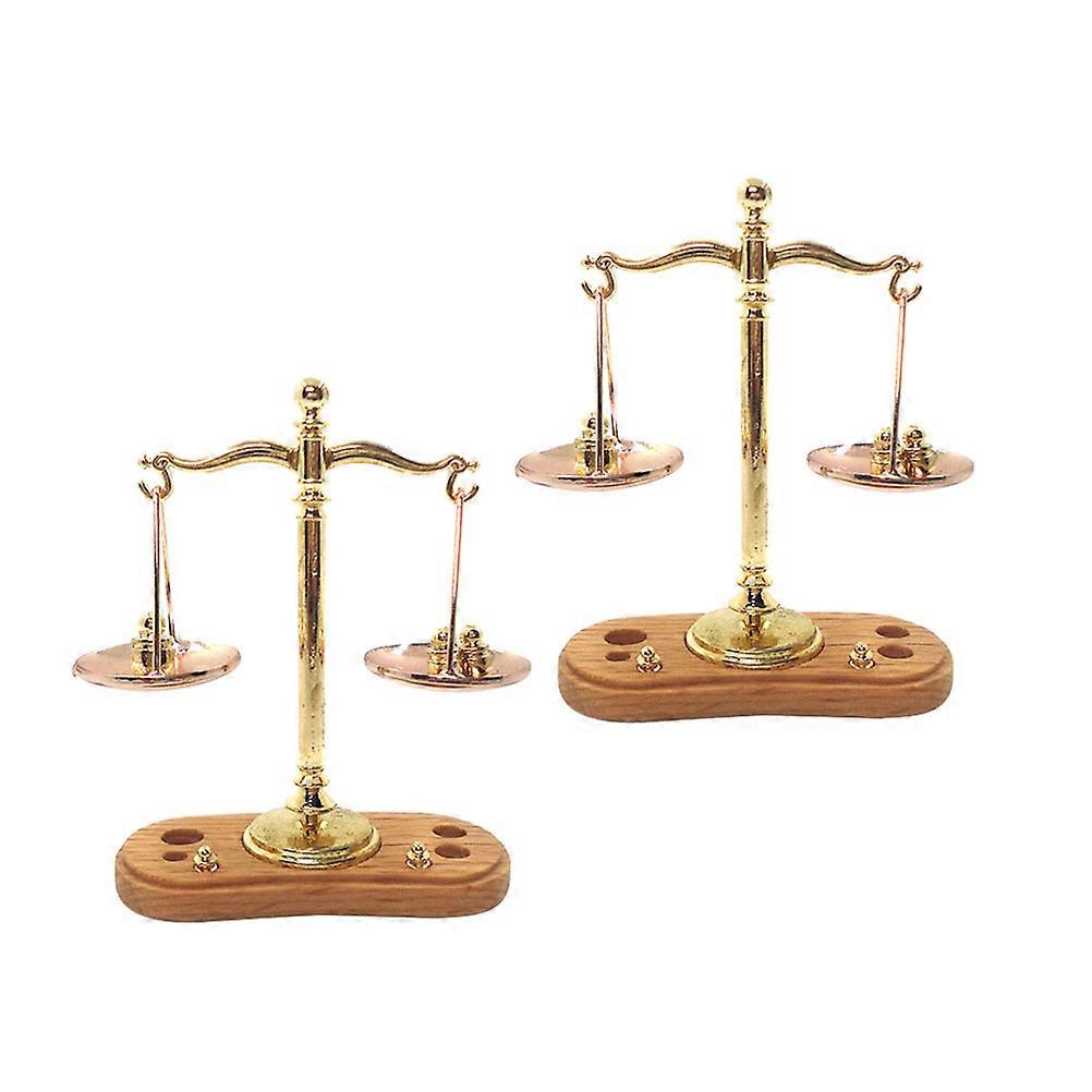 Kids Miniature Scale Dollhouse Accessories Perfect For With A Realistic Balance Scale Shape And 2Pcs Set