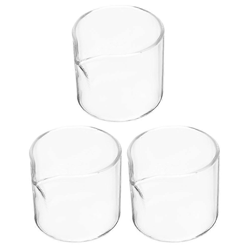 3pcs Small Glass Pitcher for Coffee, Syrup, Latte Art & Hot Sauces – Smooth Design, Easy Cleaning, Decorative Coffee Bar Accessory