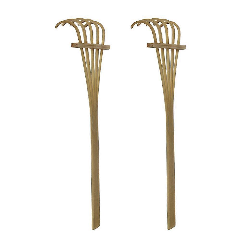 Decorative Mini Bamboo Rake 2Pcs For Miniature Gardens And Farm Landscaping With Oriental Cultural Heritage
