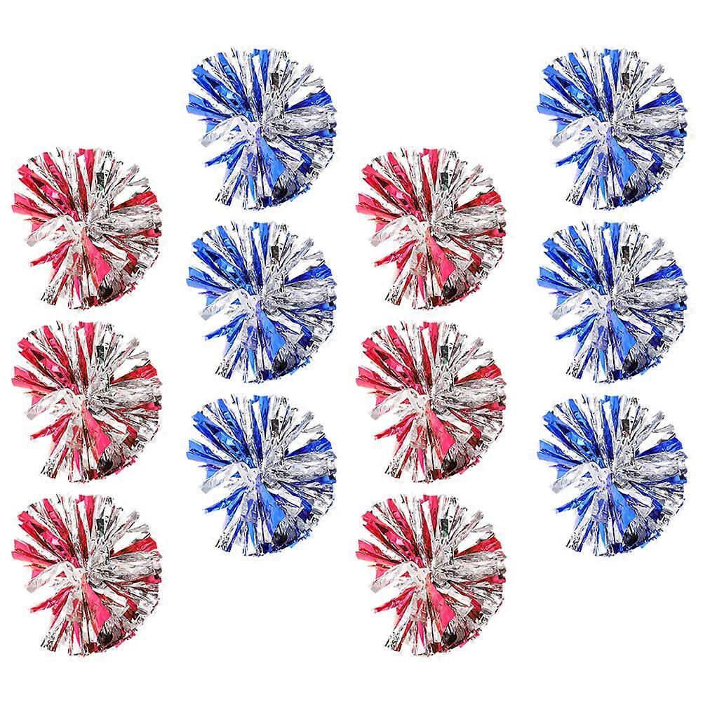 12Pcs Plastic Cheering Pompoms for Party Use Assorted Color durable and reusable
