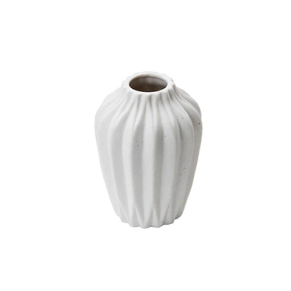 Flower Arrangement Vase Ceramic Mini Container for Desktop Adornment High 1 Set White