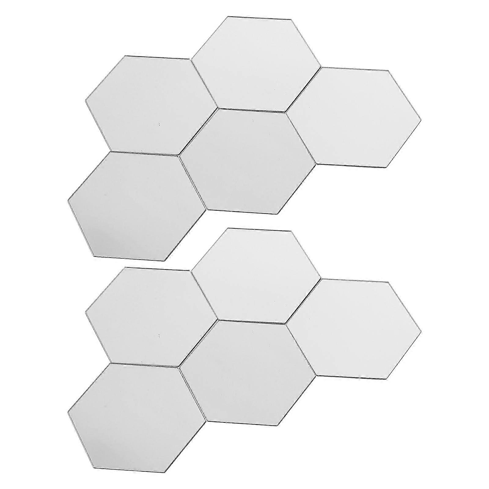 Miniature House Accessories Hexagonal Dollhouse Mirror Silver 1:12 Scale Accuracy Create Unique Miniature Scenes 10Set