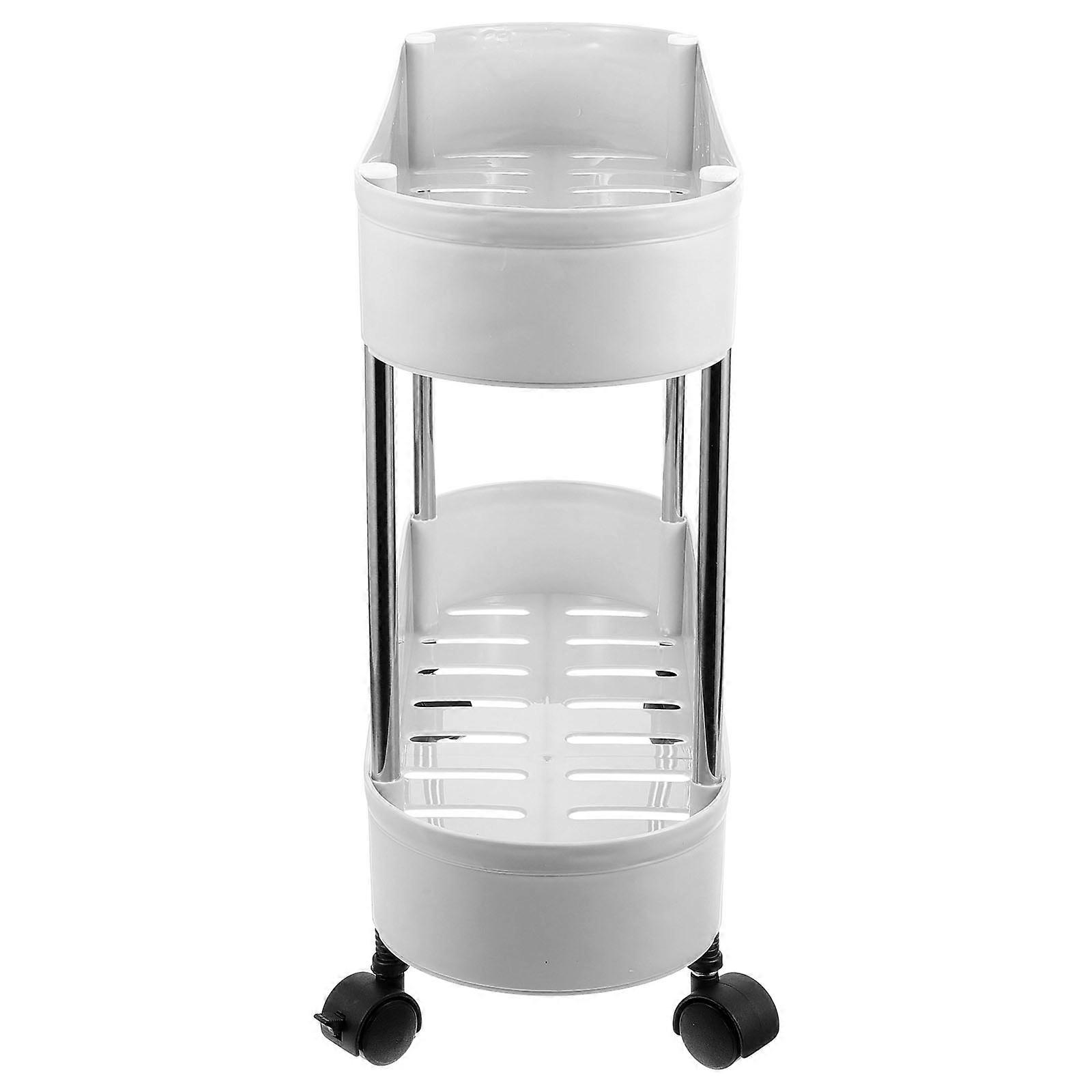 Plastic Roller Storage Rack with Double Layer Design for Easy Organization Grey