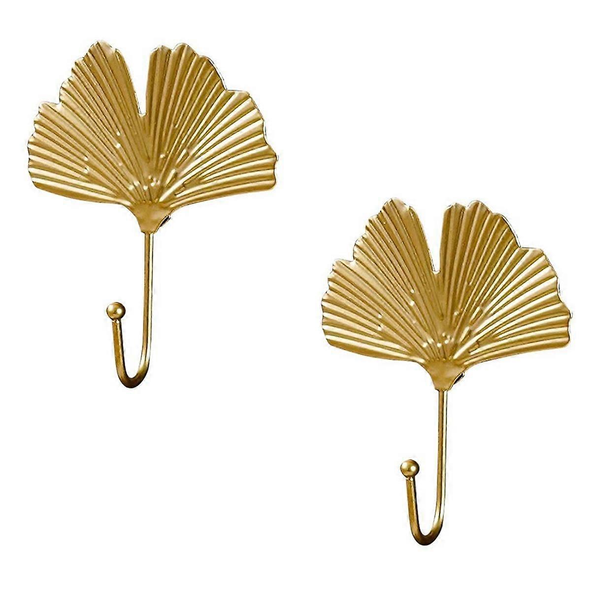 Gullfargede kleskroker, opphengsholder for nøkkel, dekorative blader, metallkroker, veggmonterte kroker, oppheng