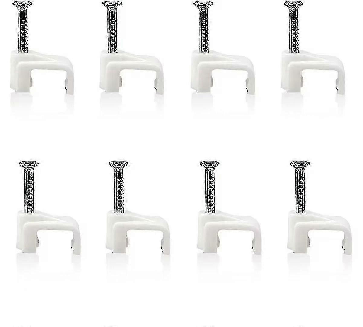 Cable Attachment Wall For Nailing For Electric Cables Network Cables Earth Cable Telephone Cable (100pcs, White)